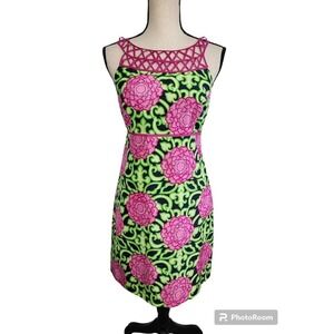 $328 Lilly Pulitzer Jacqueline Private Property Silk Eyelet Cut Dress NWT Size 2